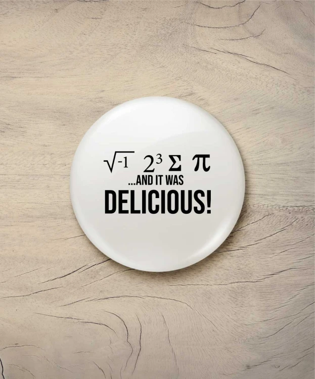 Button śr. 58 mm - I ate some pie - biały