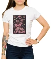 Biały damski T-shirt walka robotów