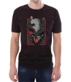 Czarny T-shirt męski zły wilk