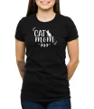 Czarna koszulka damska kocia mama - cat mom