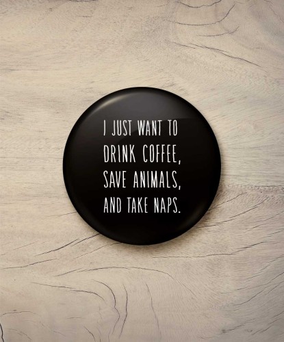 Button I want to - śr. 58 mm, czarny