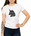 Biały damski T-shirt z czarodziejskim jednorożcem