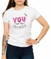 Damski biały T-shirt dla niej z nadrukiem you are my univrese - jesteś moim wszechświatem