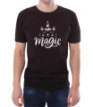 Czarny T-shirt dla niego z kotem udającym jednorożca