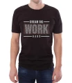 Czarny T-shirt męski z tekstem dream big work hard.