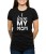 Czarny T-shirt dla niej z nadrukiem I love my mom.