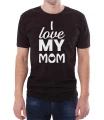 Czarny T-shirt dla niego z napisem kocham mamę.