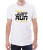 Biały T-shirt męski z nadrukiem JUST RUN.