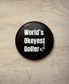 Button world's okeyest golfer - śr. 58 mm, czarny