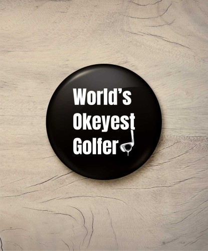 Button world's okeyest golfer - śr. 58 mm, czarny