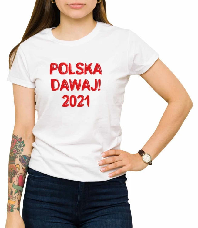 Damski biały T-shirt dla kibicki.