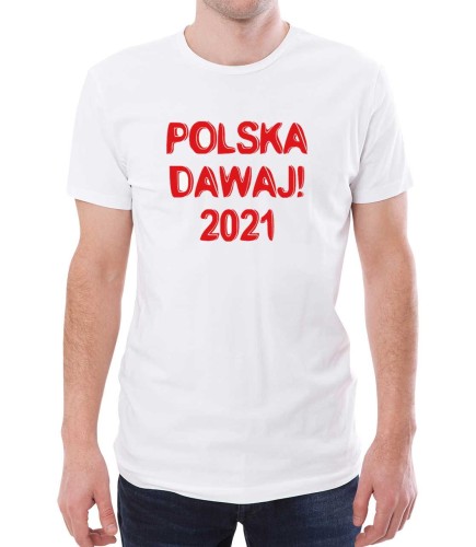 Biały T-shirt męski kibicowski.