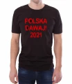 Czarna koszulka dla kibica polskiej drużyny.