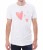 Biały T-shirt męski dla niego ze wzorem serc