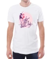 Czarny T-shirt męski dla niego z nadrukiem zakochanych ptaków