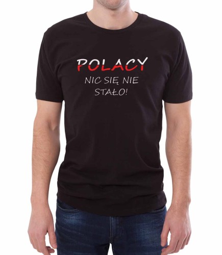 Czarny męski T-shirt dla kibica w razie porażki ukochanej drużyny.