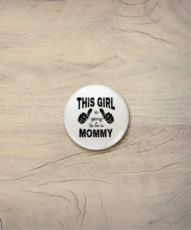 Button to be a mommy - śr. 38 mm, biały