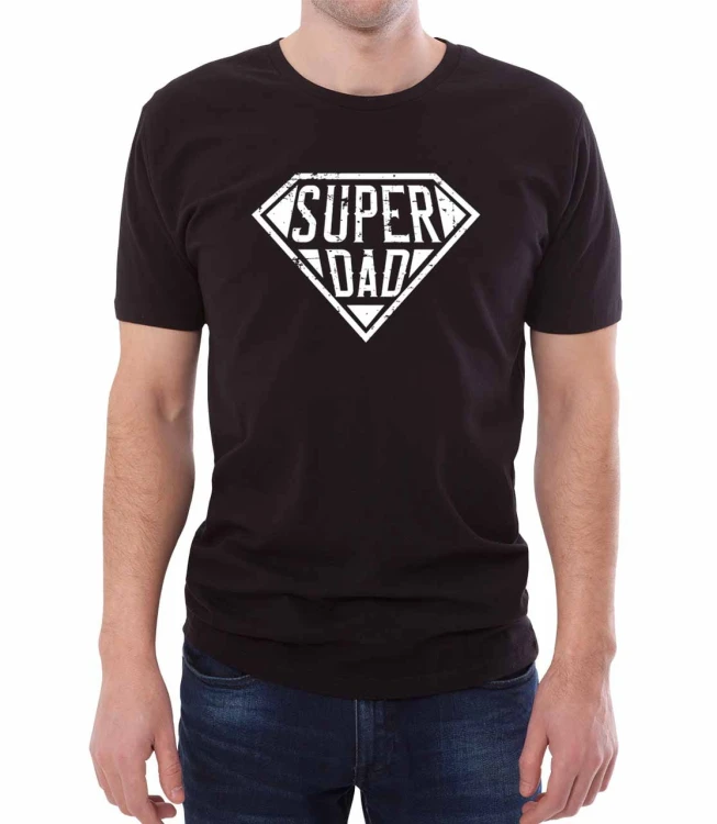 Czarna męska koszulka super dad.