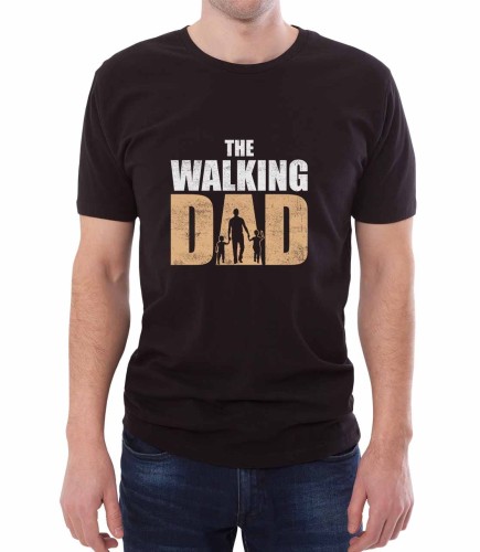 Czarny T-shirt dla kochanego taty, który uwielbia spędzać czas ze swoimi maluchami.