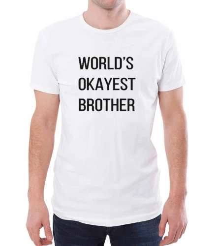 Biała koszulka World's okayest brother