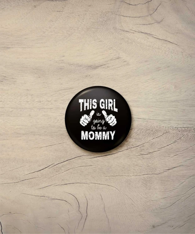 Button to be a mommy - śr. 38 mm, czarny