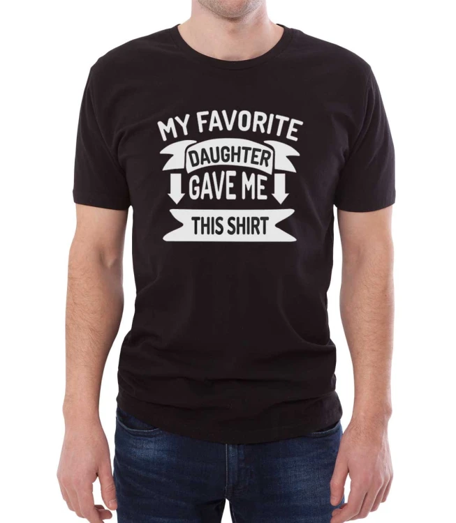 Czarny T-shirt męski my favorite daughter gave me this shirt