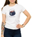 Biały damski T-shirt na słodkie halloween