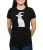 Damski czarny T-shirt z kotem czarownicy
