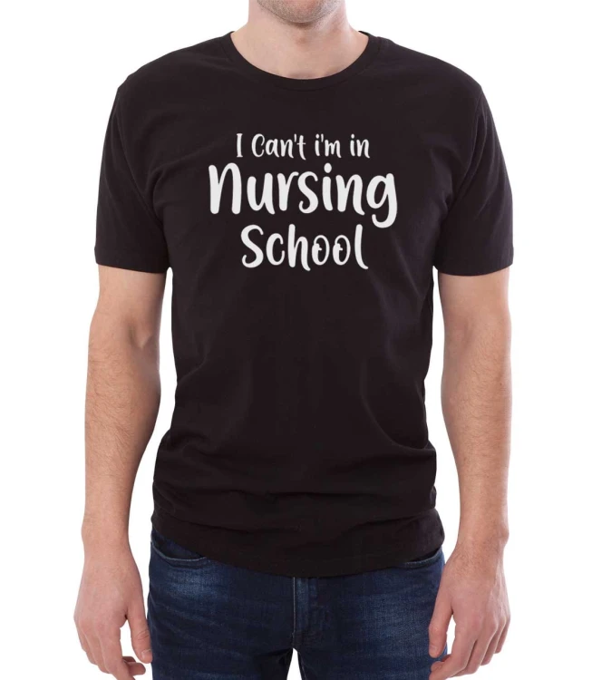 Czarna koszulka męska i'm in nursing school