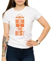 Biały damski T-shirt z napisem my mom is the best