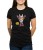 Czarny T-shirt damski z żyrafą w okularach