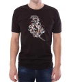 Czarny męski T-shirt z rycerzem w zbroi