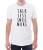 Biały męski T-shirt talk less smile more