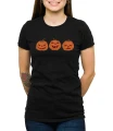 Czarny T-shirt damski z dyniami