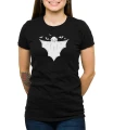 Czarny T-shirt damski z nietoperzem wampirem