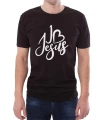Czarny T-shirt męski z nadrukiem I love Jesus