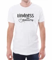 Biały męski T-shirt życzliwość się liczy