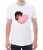 Biała męska koszulka kot głodny miłości - T-shirt z czarnym kotem, który wbija zęby w serce z napisem love bites