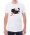 Biały T-shirt męski dla niego z kotem amorem trzymającym strzałę miłości i strzelającym z łuku