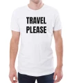 Biały męski T-shirt z nadrukiem dla miłośnika podróży