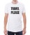 Biały męski T-shirt z nadrukiem dla miłośnika podróży
