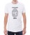 Biały męski T-shirt z odciskiem palca i motocyklem