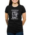 Czarny T-shirt damski z hasłem freedom or death