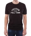 Czarna koszulka męska z napisem freedom is a full tank
