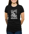 Czarny T-shirt dla niej - dla fanek szybkiej jazdy motorem