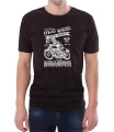 Czarny T-shirt męski dla miłośników wyścigów motocyklowych