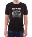 Czarny T-shirt z napisem urodzony, by jeździć