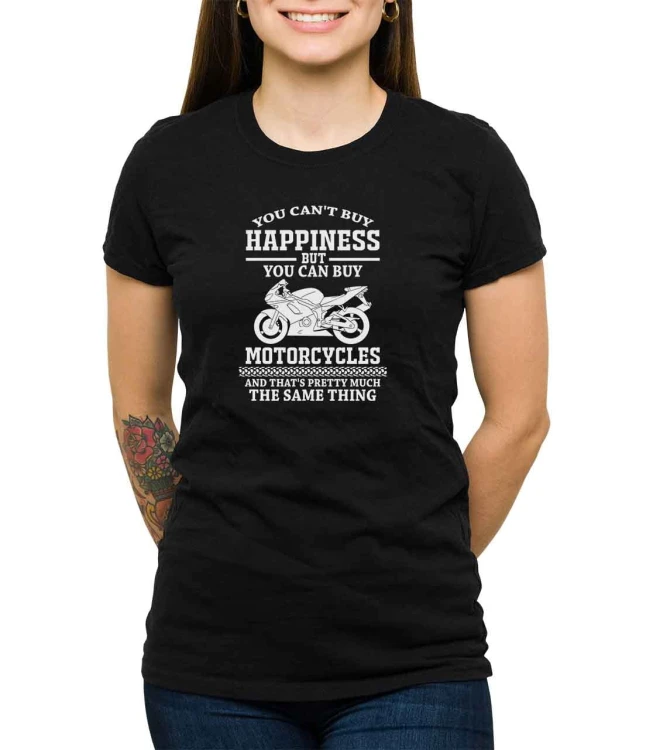 Czarny damski T-shirt możesz kupić motocykle