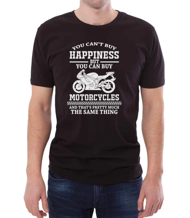 Czarny męski T-shirt dla wielbiciela motocykli