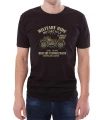 Czarny męski T-shirt z motorem wojskowym armii USA